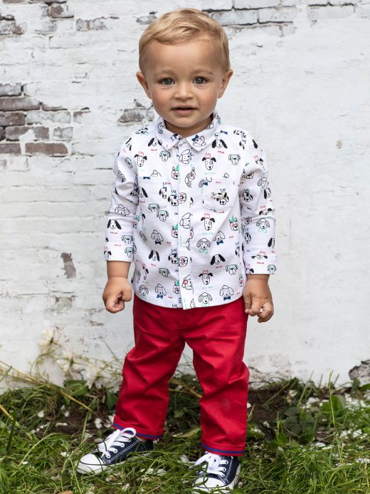 Червени панталони за бебе момче 21H1BG11PAN