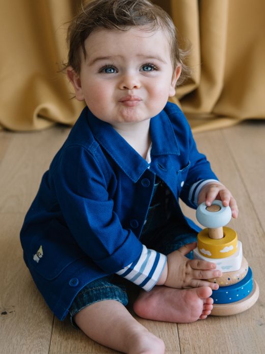 Яке-риза от тъмносин кепър за бебе момче DABOSCAR 