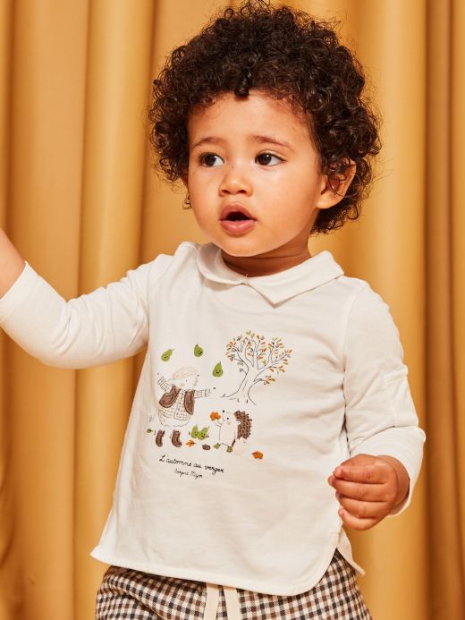 Блуза с яка и мотив DALIAM 