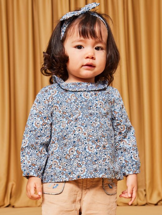 Блуза от кепър с флорален принт DARINA/ 22H1BFY1CHE