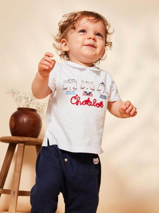 Блуза с яка  с мотив FAKALVIN 