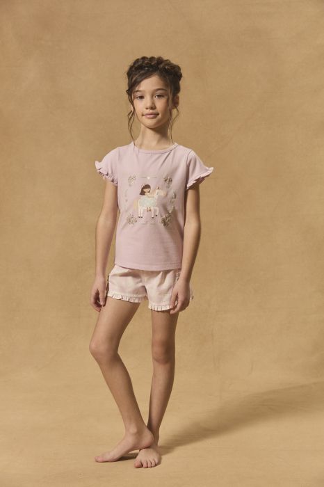 ДЕТСКА ПИЖАМА ОТ С ДЕСЕН  И МОТИВ ЗА МОМИЧЕ MUIPETTE 