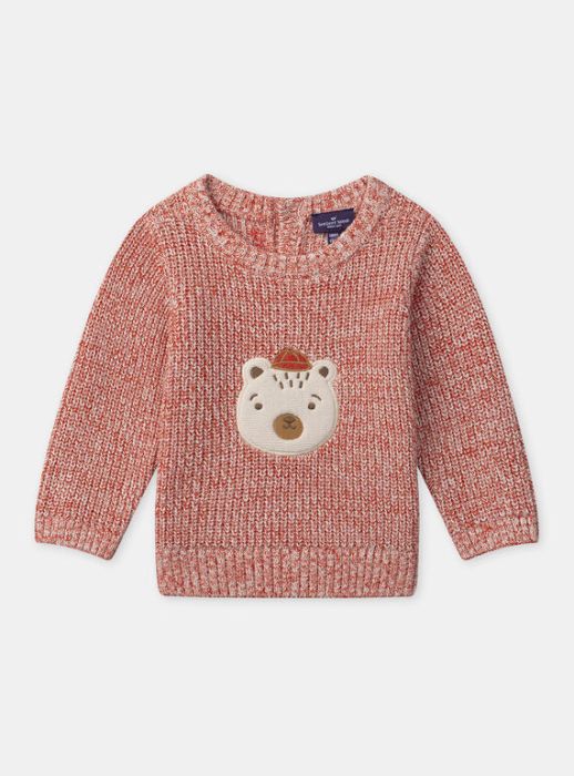 ПЛЕТЕН ПУЛОВЕР С МОТИВ ЗА БЕБЕ МОМЧЕ NADAN 