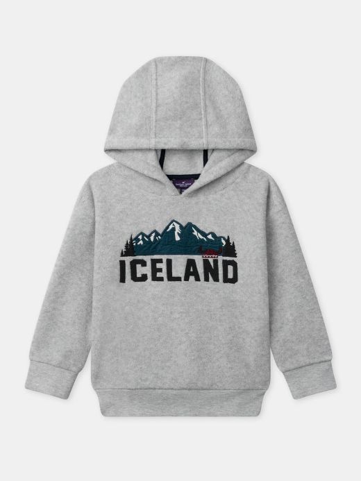 Момчешки сив суитшърт с качулка