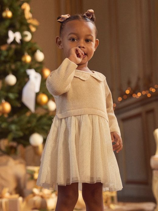 Рокля с плетен топ и тюлена пола за бебе момиче