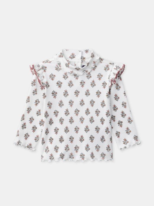 Блуза с дълъг ръкав и флорален принт за бебе момиче