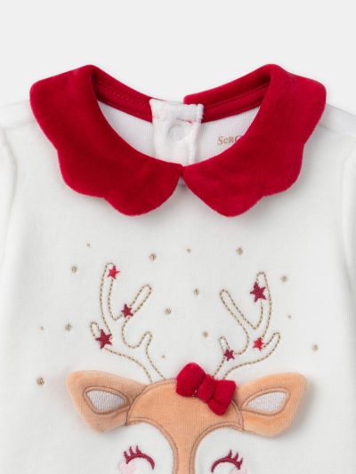 РОМПЪР ОТ КАДИФЕ С КОЛЕДЕН МОТИВ И ЛЕНТА ЗА КОСА  LEDANIELA 