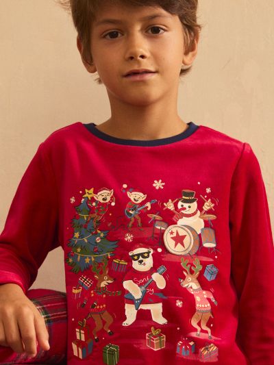 ПЛЮШЕНА ПИЖАМА С КОЛЕДЕН МОТИВ LAPAGE 