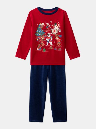 ПЛЮШЕНА ПИЖАМА С КОЛЕДЕН МОТИВ LAPAGE 