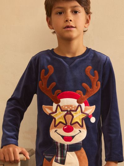 ПЛЮШЕНА ПИЖАМА С КОЛЕДЕН МОТИВ LAPERAGE 