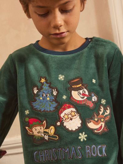 ПЛЮШЕНА ПИЖАМА С КОЛЕДЕН МОТИВ LAPONAGE 