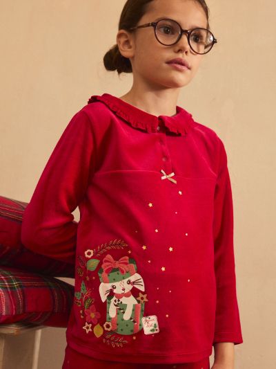 ПЛЮШЕНА ПИЖАМА С КОЛЕДЕН МОТИВ LECROPETTE 