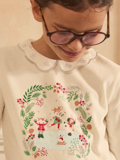 ПЛЮШЕНА ПИЖАМА С КОЛЕДЕН МОТИВ LECLOETTE 