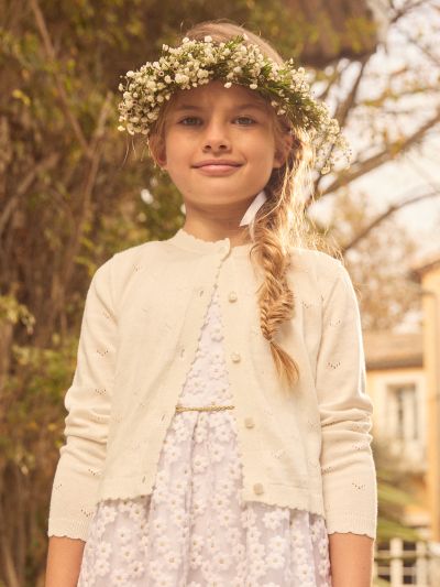 ДЕТСКА АЖУРНА ЖИЛЕТКА  ЗА МОМИЧЕ MREGETTE 