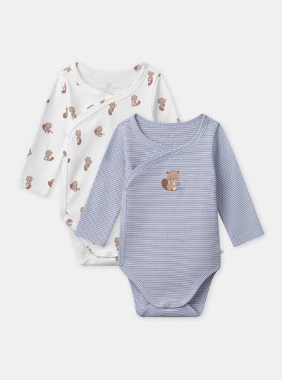 КОМПЛЕКТ 2 БРОЯ БОДИТА ОТ ОРГАНИЧЕН ПАМУК ЗА БЕБЕ МОМЧЕ NOE 