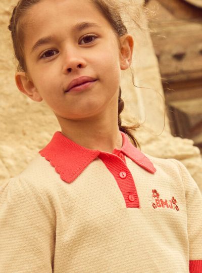 ДЕТСКА БЛУЗА ОТ АЖУРНО ПЛЕТИВО ЗА МОМИЧЕ  NEPOUETTE 