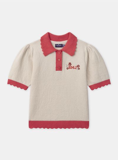 ДЕТСКА БЛУЗА ОТ АЖУРНО ПЛЕТИВО ЗА МОМИЧЕ  NEPOUETTE 