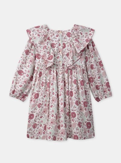 ДЕТСКА РОКЛЯ  ОТ КРЕП С ФЛОРАЛЕН ДЕСЕН NIVOLETTE 