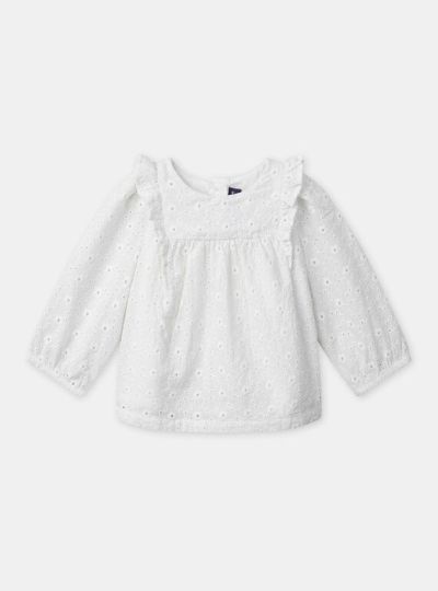 РИЗА С БРОДЕРИЯ НА ЦВЕТЯ ЗА БЕБЕ МОМИЧЕ NAERICA 