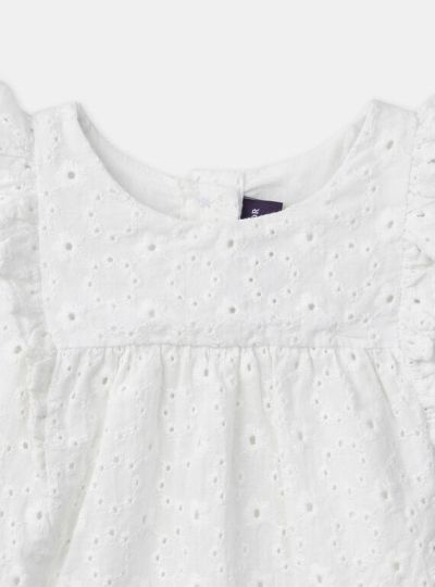 РИЗА С БРОДЕРИЯ НА ЦВЕТЯ ЗА БЕБЕ МОМИЧЕ NAERICA 