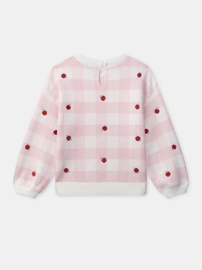 ПЛЕТЕН ПУЛОВЕР С БРОДЕРИЯ  ЗА МОМИЧЕ  NOPULETTE