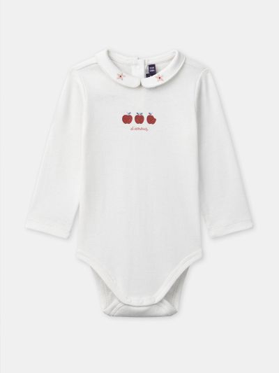 БОДИ С ЕЛЕГАНТНА ЯКА С БРОДЕРИЯ ЗА БЕБЕ МОМИЧЕ 