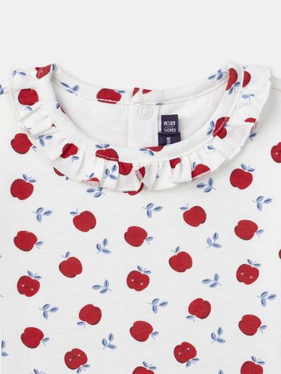 БОДИ-БЛУЗА ОТ ПАМУК С ДЕСЕН ЗА БЕБЕ МОМИЧЕ 