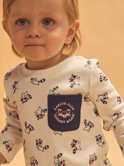 БЛУЗА  ОТ ПАМУК С ДЕСЕН ЗА БЕБЕ МОМЧЕ 