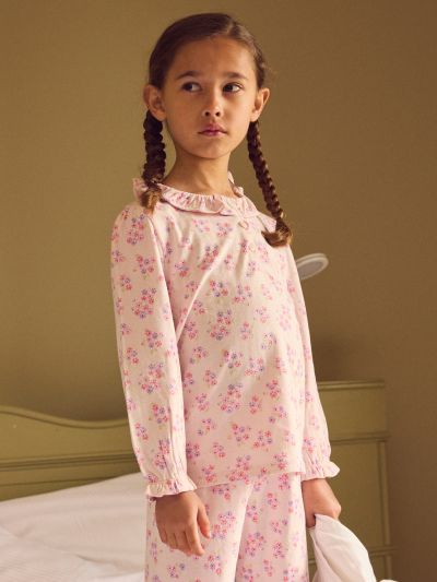  ПИЖАМА ОТ ПАМУК С ДЕСЕН ЗА МОМИЧЕ