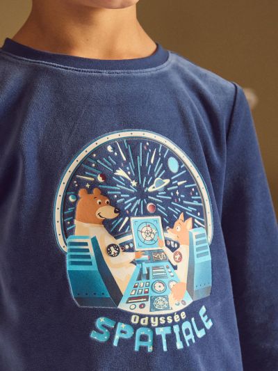 ДЕТСКА ПЛЮШЕНА ПИЖАМА С ДЕСЕН 