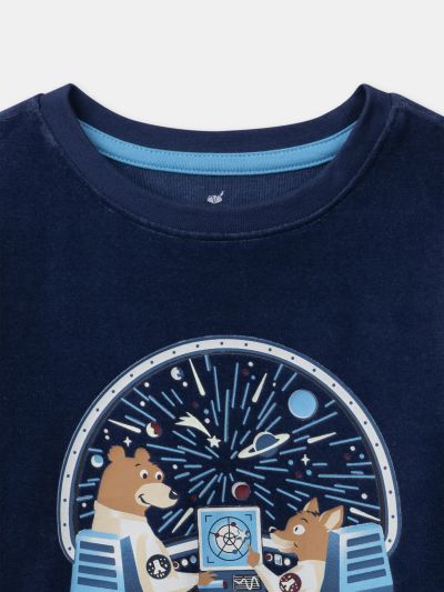 ДЕТСКА ПЛЮШЕНА ПИЖАМА С ДЕСЕН 