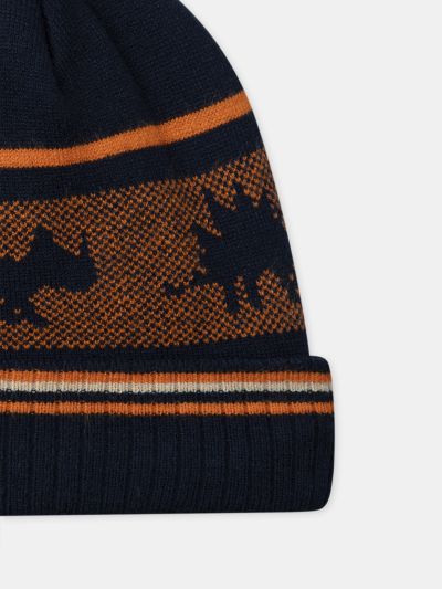  ПЛЕТЕНА ШАПКА С ДЕСЕН ЗА МОМЧЕ  