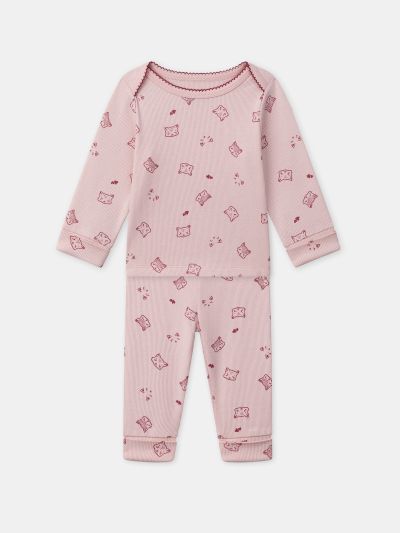 ПИЖАМА ОТ ДВЕ ЧАСТИ ЗА БЕБЕ МОМИЧЕ 