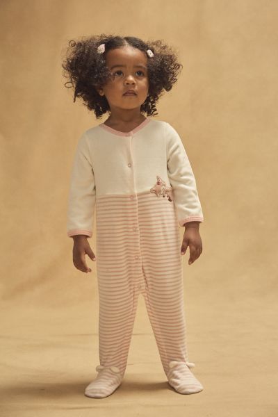  РОМПЪР ОТ ПАМУК С ДЕСЕН ЗА БЕБЕ МОМИЧЕ 