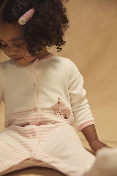  РОМПЪР ОТ ПАМУК С ДЕСЕН ЗА БЕБЕ МОМИЧЕ 