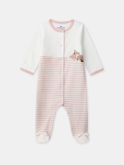  РОМПЪР ОТ ПАМУК С ДЕСЕН ЗА БЕБЕ МОМИЧЕ 