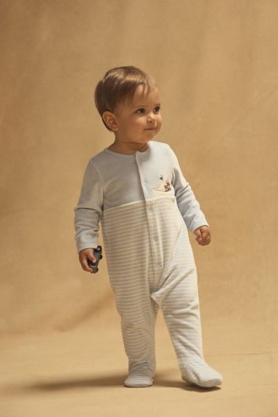  РОМПЪР ОТ ПАМУК С ДЕСЕН ЗА БЕБЕ МОМЧЕ