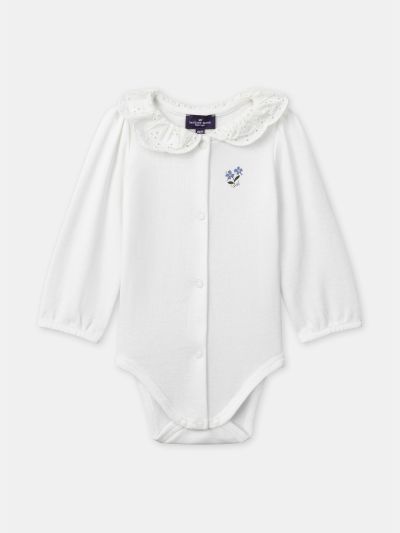 БОДИ С ЕЛЕГАНТНА ЯКА ЗА БЕБЕ МОМИЧЕ