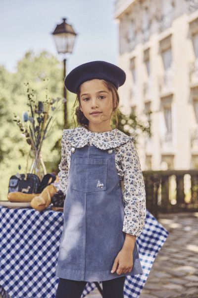 ДЕТСКА РИЗА ОТ ПОПЛИН С ФЛОРАЛЕН ДЕСЕН 