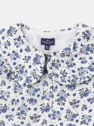 ДЕТСКА РИЗА ОТ ПОПЛИН С ФЛОРАЛЕН ДЕСЕН 