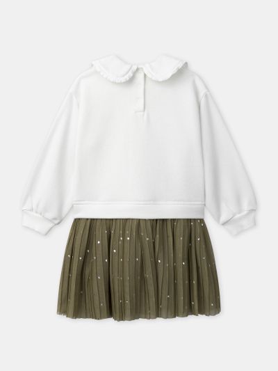 ДЕТСКА РОКЛЯ ОТ ДВЕ МАТЕРИИ С ЕФЕКТ 2 В 1