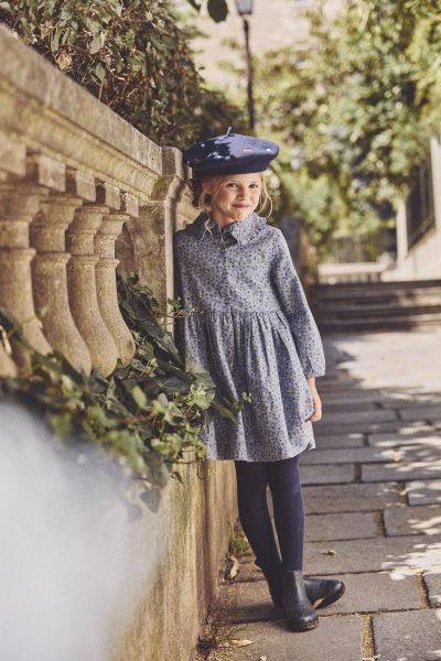 ДЕТСКА РОКЛЯ ОТ КЕПЪР С ФЛОРАЛЕН ДЕСЕН LYROBETTE 