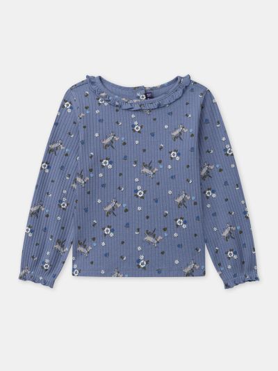 БЛУЗА С ФЛОРАЛЕН ДЕСЕН ЗА МОМИЧЕ  