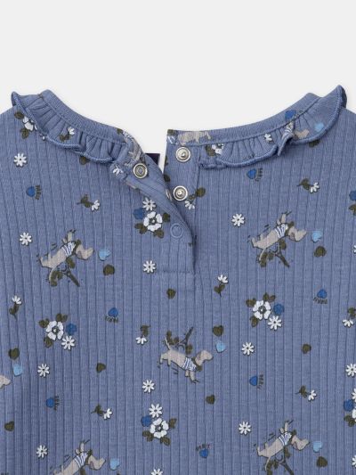 БЛУЗА С ФЛОРАЛЕН ДЕСЕН ЗА МОМИЧЕ  