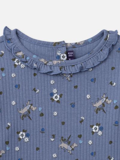 БЛУЗА С ФЛОРАЛЕН ДЕСЕН ЗА МОМИЧЕ  