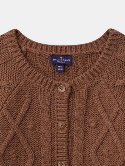 ЖИЛЕТКА  С РЕЛЕФНО ПЛЕТИВО ЗА БЕБЕ МОМИЧЕ 