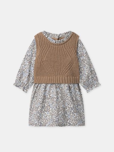 БЕБЕШКА РОКЛЯ С ФЛОРАЛЕН ДЕСЕН С ЕФЕКТ 2 В 1 