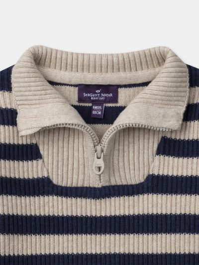 ПЛЕТЕН ПУЛОВЕР С ДЕСЕН ЗА БЕБЕ МОМЧЕ