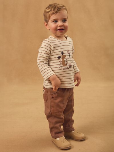 БЛУЗА  ОТ ПАМУК С ДЕСЕН НА РАЙЕ ЗА БЕБЕ МОМЧЕ 