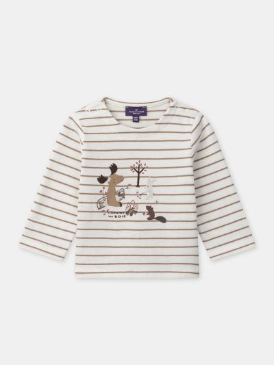 БЛУЗА  ОТ ПАМУК С ДЕСЕН НА РАЙЕ ЗА БЕБЕ МОМЧЕ 